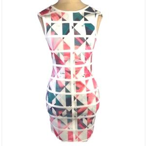 Talulah sleeveless geometric pattern body con tight sexy back zip dre…